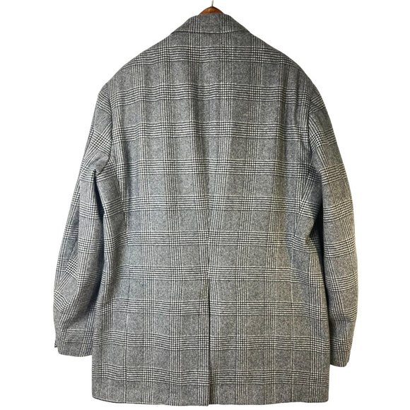 Vintage Black & White Plaid Cashmere Sports Jacket, Men's Size Xtra- Large Tall - Picture 6 of 16